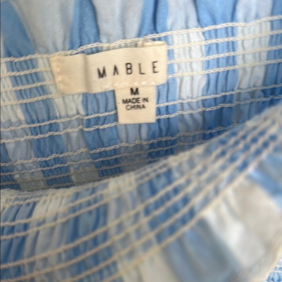 MABLE Chic Light Blue Gingham Mini Dress - Picture 4 of 4
